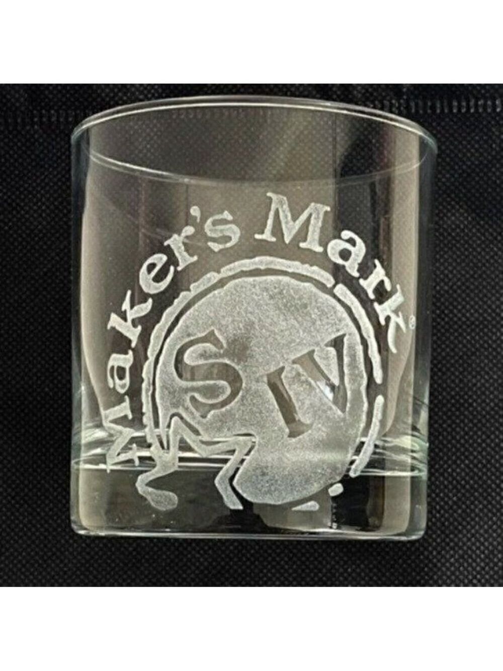 Maker’s Mark S IV engraved bourbon glass 8 ounce lowball